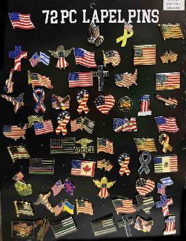 Hat Pin Display 72 pc USA Flags